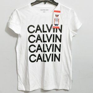 NWT Calvin Klein Jeans Women‎ tee in White